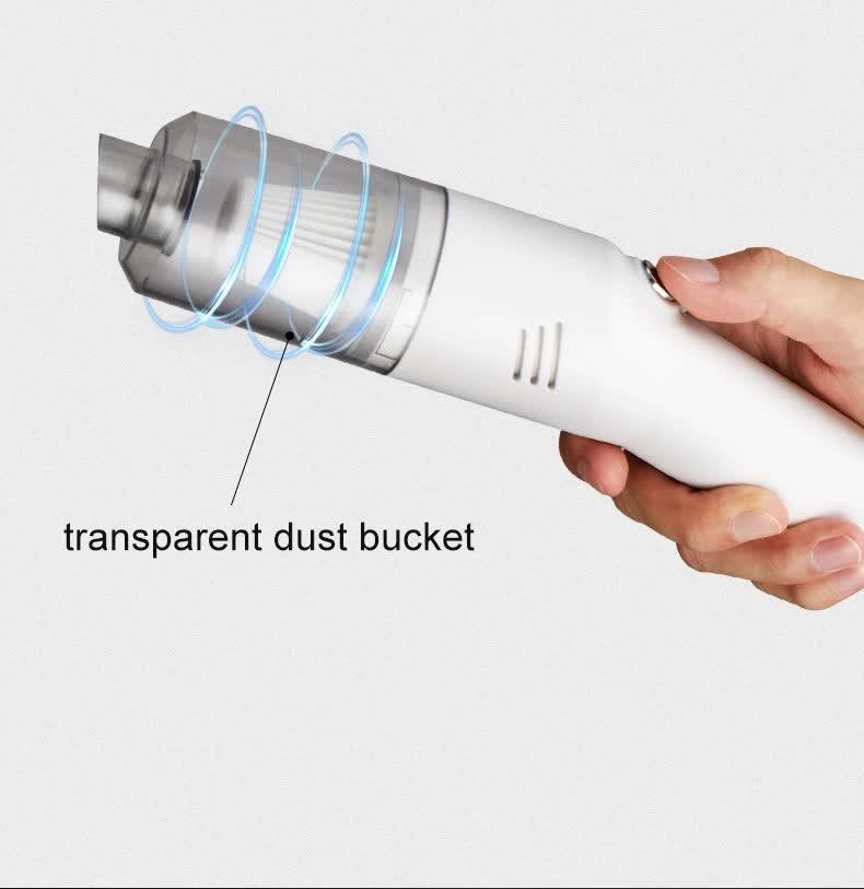 White Wireless Portable Vacuum Cleaner - Handheld Mini Car Vacuum for Wet & Dry Use, Pet Hair Remover, Lightweight Home Cleaner - Mekamart Australia