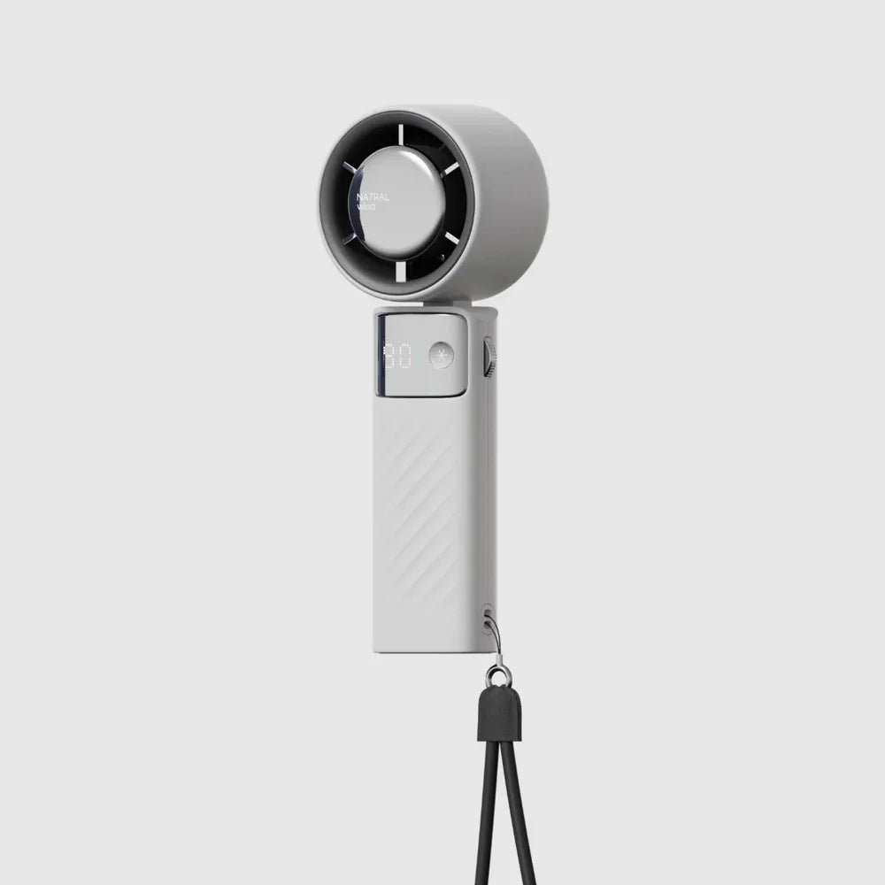 Pink Portable Turbo Handheld USB Rechargeable Fan with Digital Speed Display - High-Speed Cooling Fan for Outdoor Use - Mekamart Australia