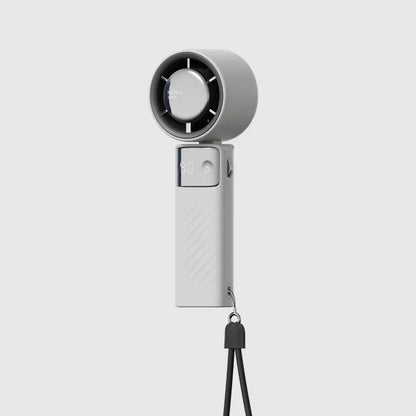 Black Portable Turbo Handheld USB Rechargeable Fan with Digital Speed Display - High-Speed Cooling Fan for Outdoor Use - Mekamart Australia