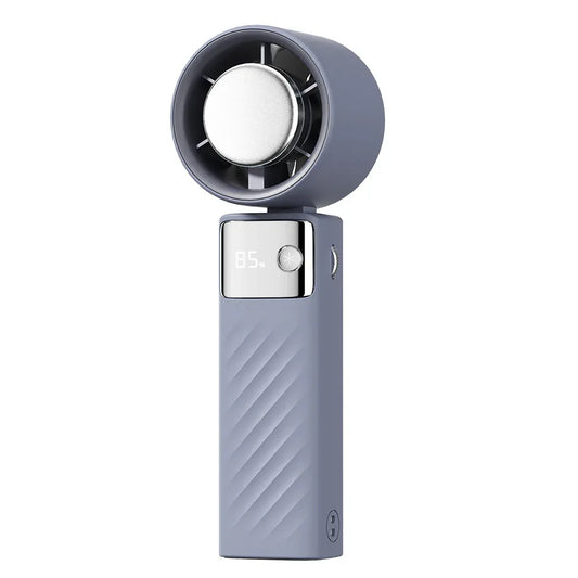 Blue Portable Turbo Handheld USB Rechargeable Fan with Digital Speed Display - High-Speed Cooling Fan for Outdoor Use - Mekamart Australia