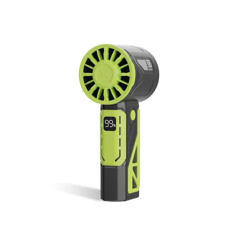 Black And Green 100-Speed Mecha Handheld Fan | USB Rechargeable High-Speed Mini Fan | Powerful & Silent | Lightweight 150g with 6-8 Hour Battery Life - Mekamart Australia