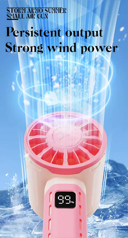 Pink 100-Speed Mecha Handheld Fan | USB Rechargeable High-Speed Mini Fan | Powerful & Silent | Lightweight 150g with 6-8 Hour Battery Life