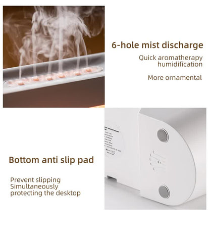 White 300ml Ultrasonic Aroma Diffuser with Cracked Light Design - Cool Mist Humidifier for Home and Office