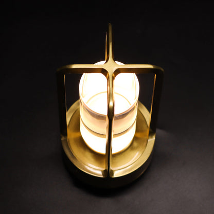 Silver Rechargeable Table Lamp - Touch Dimming 3-Color LED Light for Bedroom and Office