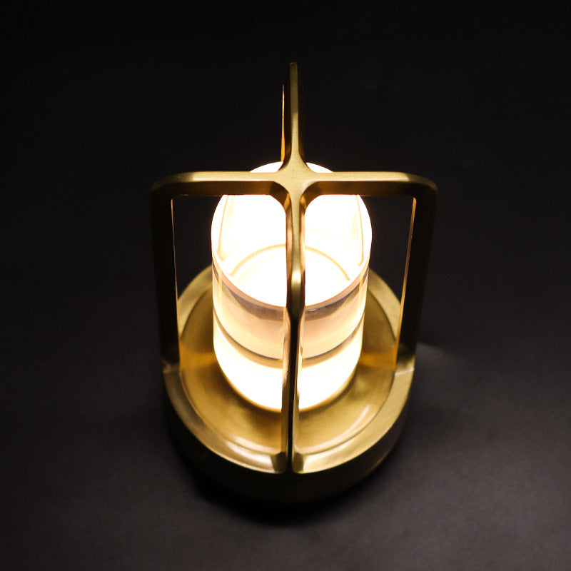 Black Rechargeable Table Lamp - Touch Dimming 3-Color LED Light for Bedroom and Office