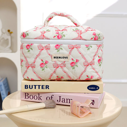 Pink Elegant 3-Piece Cosmetic Storage Set - Portable Skincare and Travel Pouch