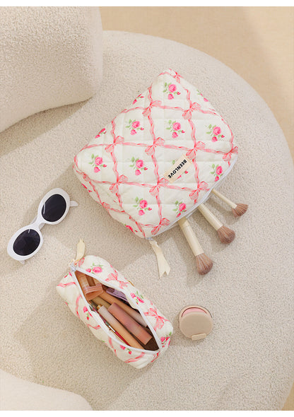 Pink Elegant 3-Piece Cosmetic Storage Set - Portable Skincare and Travel Pouch