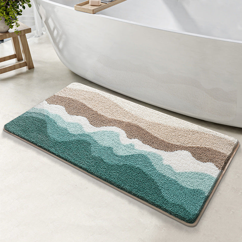 Peaceful Beach Bath Mat - Super Absorbent, Non-Slip Bathroom Floor Mat - 50x80cm