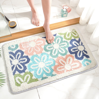 Flower Bath Mat - Super Absorbent, Non-Slip Bathroom Floor Mat - 50x80cm