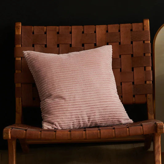 Light Pink Set of 4 Corduroy Pillow Covers - Solid Color Minimalist Throw Cushion Covers - 45x45cm (Pillow Inserts are NOT Included) - Mekamart Australia