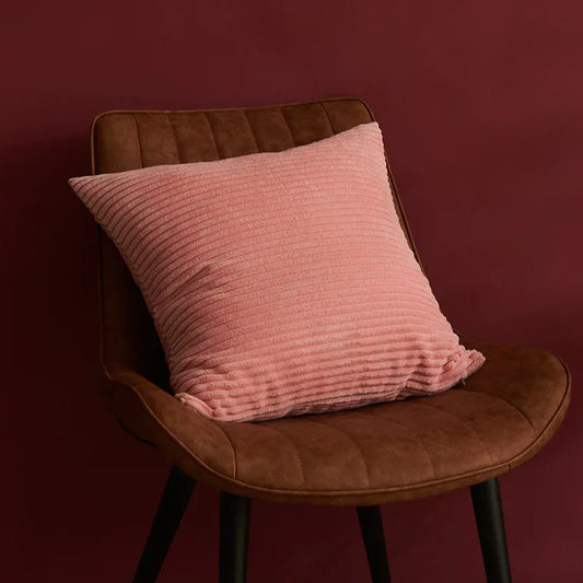 Pink Set of 4 Corduroy Pillow Covers - Solid Color Minimalist Throw Cushion Covers - 45x45cm (Pillow Inserts are NOT Included) - Mekamart Australia