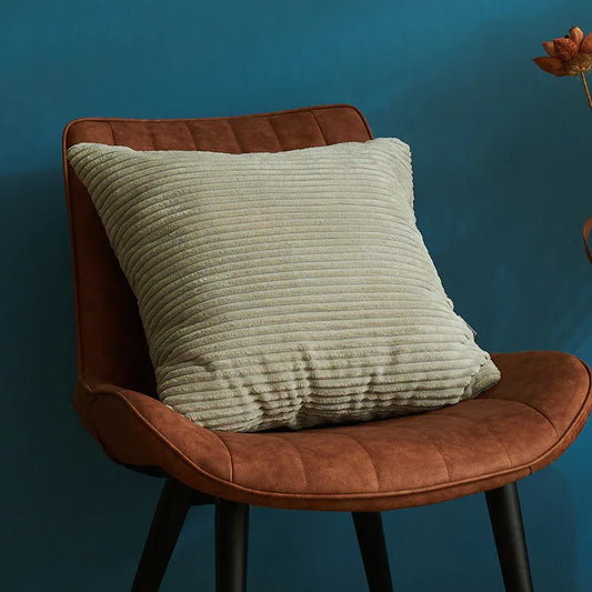 Light Grey Set of 4 Corduroy Pillow Covers - Solid Color Minimalist Throw Cushion Covers - 45x45cm (Pillow Inserts are NOT Included) - Mekamart Australia