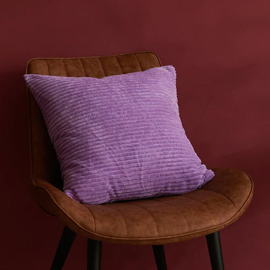 Dark Purple Set of 4 Corduroy Pillow Covers - Solid Color Minimalist Throw Cushion Covers - 45x45cm (Pillow Inserts are NOT Included) - Mekamart Australia