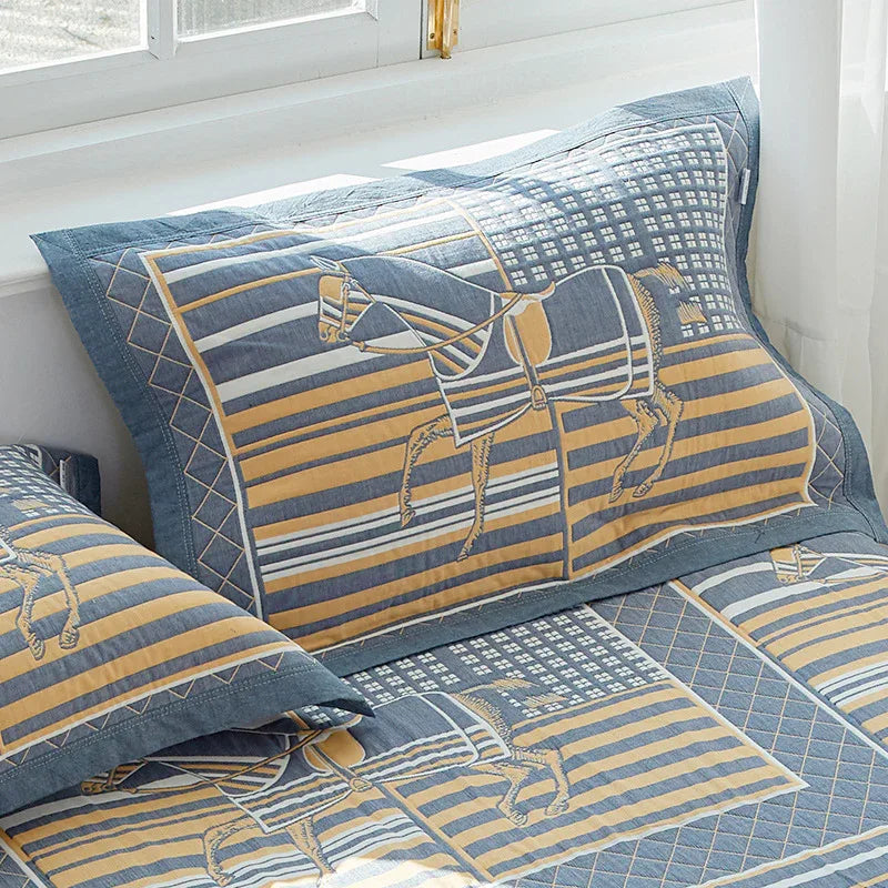 Race Soft Cotton Gauze Pillowcase Set - Breathable, Non-slip, Extra Large (Pillow Core Not Included)56x80cm - Mekamart Australia