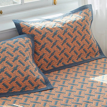 Orange letters Soft Cotton Gauze Pillowcase Set - Breathable, Non-slip, Extra Large (Pillow Core Not Included)56x80cm - Mekamart Australia