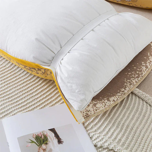 Pair of Gray Circular Pattern Tied Cotton Gauze Pillow Cover - Secure Fit, Premium Comfort (Insert Not Included) - Mekamart Australia