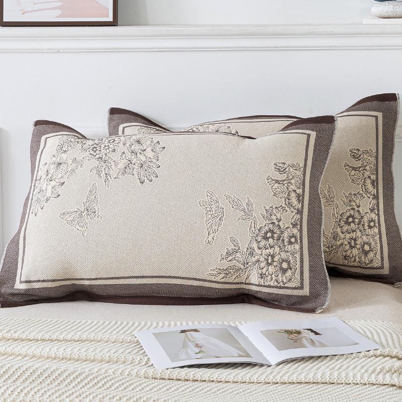 Pair of Butterfly pattern Tied Cotton Gauze Pillow Cover - Secure Fit, Premium Comfort (Insert Not Included) - Mekamart Australia