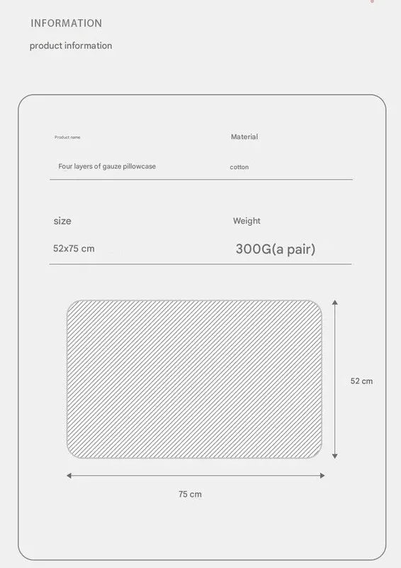 Pair of Adjacent flower room Tied Cotton Gauze Pillow Cover - Secure Fit, Premium Comfort (Insert Not Included) - Mekamart Australia