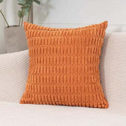 Orange Set of 2 Corduroy Style Throw Pillow Covers - Machine Washable 50*50CM - Mekamart Australia