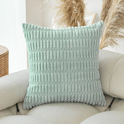 Light Light blue Set of 2 Corduroy Style Throw Pillow Covers - Machine Washable 45*45CM - Mekamart Australia