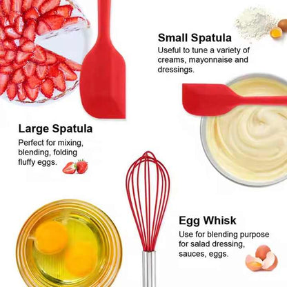 Grey 10-Piece Premium Silicone Kitchen Utensil Set - Heat Resistant, Non-Stick Cookware