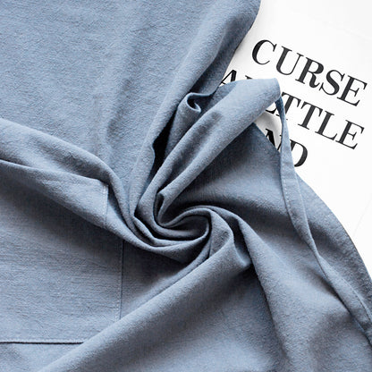 Grey Cotton Linen H-Back Apron - Solid Color Kitchen Cooking Apron with Pocket