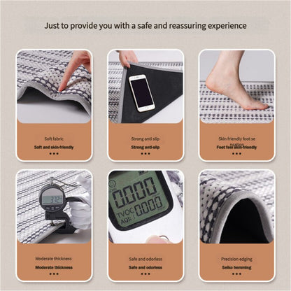 Brown Safe & Dry Bathroom Mat - Non-Slip Absorbent Bath Rug 40x60cm