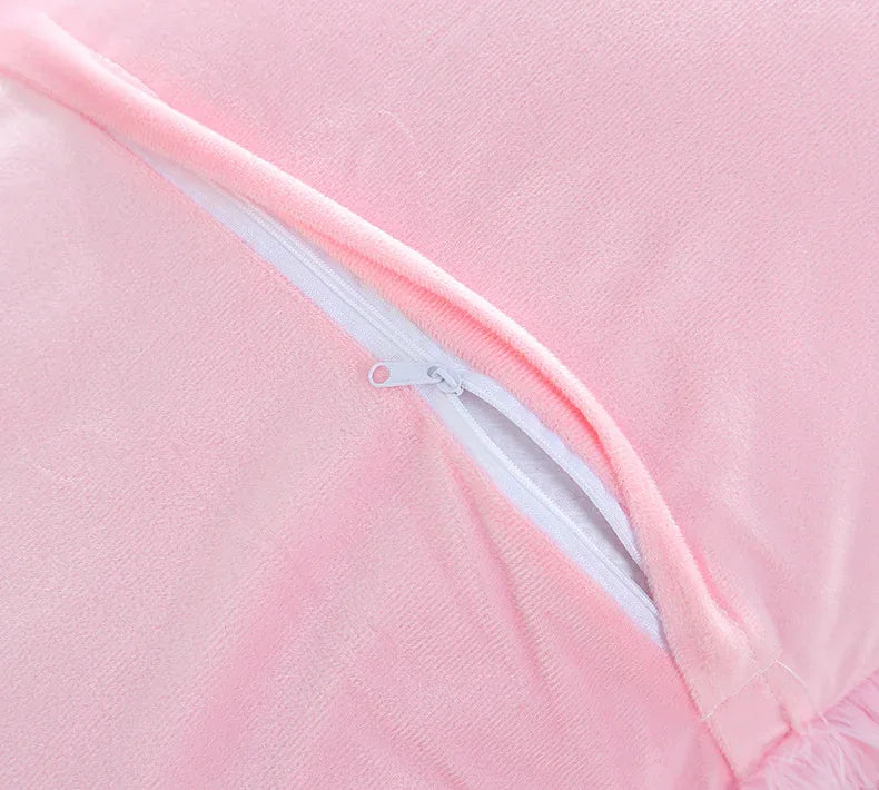 Dark Pink Faux Fur Pillowcase Set - Crystal Velvet Plush Throw Pillow Covers, Bedding Accent (50x70cm, Pair) - Mekamart Australia