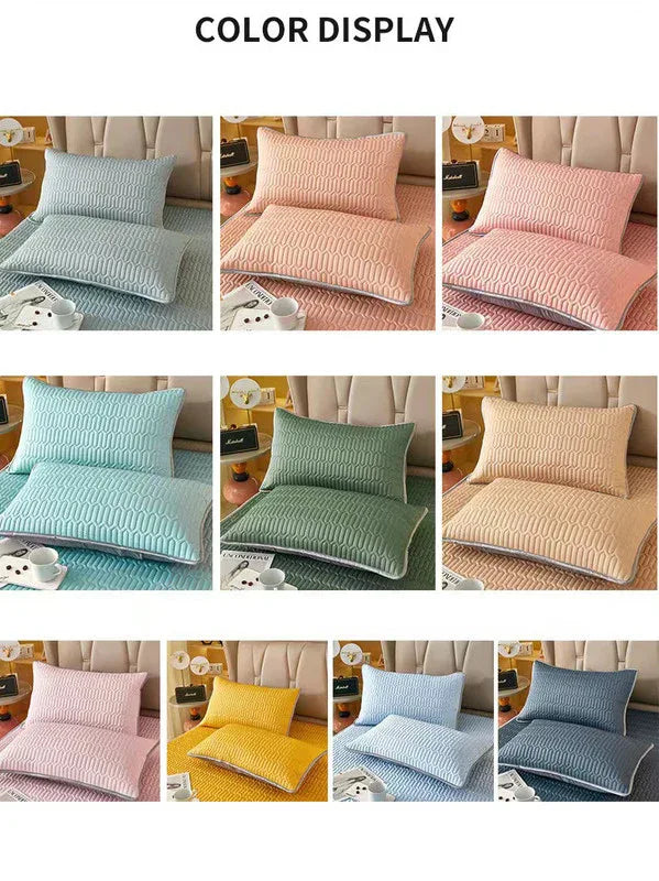 Pink Cooling latex texture Pillowcase Set - Latex Feeling, Solid Color, 48x74cm (Pair) - Mekamart Australia