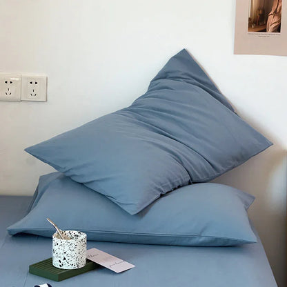 Blue 100% Cotton Pillowcase Set - Envelope Closure(without pillow core) - Mekamart Australia