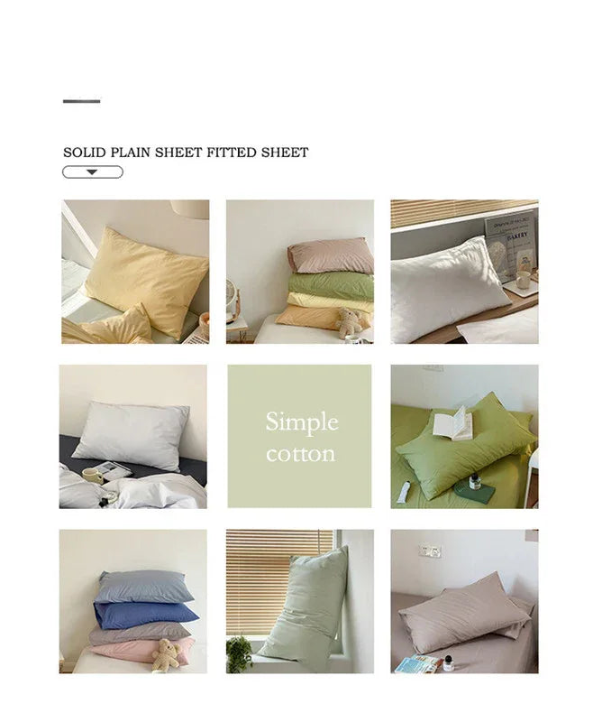 White 100% Cotton Pillowcase Set - Envelope Closure(without pillow core) - Mekamart Australia