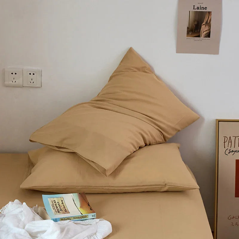 Light Khaki 100% Cotton Pillowcase Set - Envelope Closure(without pillow core) - Mekamart Australia