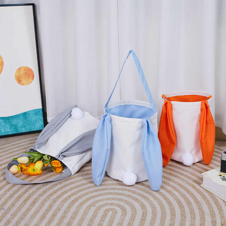 Grey Adorable Easter Bunny Ear Tote Bag - Stylish Rabbit-Themed Candy Bag