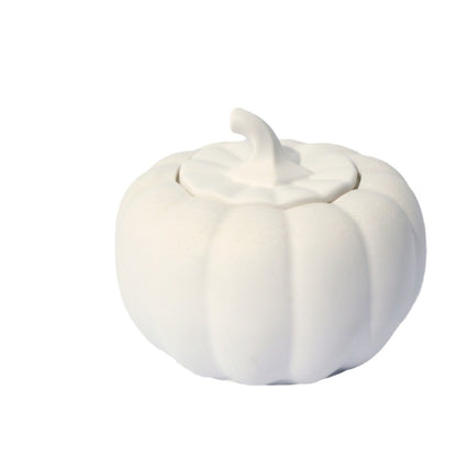 (Ebony Sandalwood)Ceramic Pumpkin Candle with Lid - Home Decor and Gift Ideas