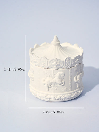 (Blue bell)Rotating Carousel Soy Candle - Unique Home Decor & Gift