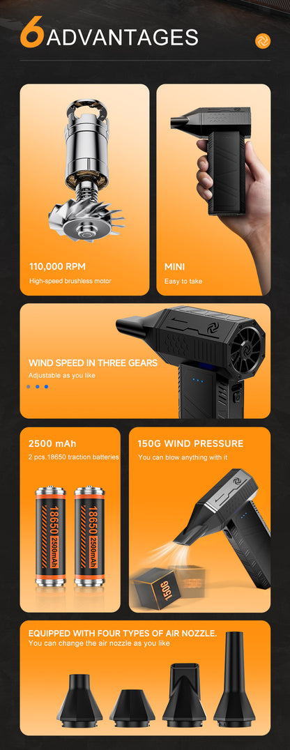 Portable Air Blower - Multi-Use for Computer, Car, Outdoor Inflatables