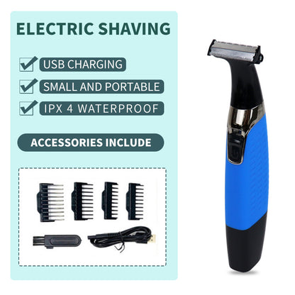 Blue Electric Shaver for Women - USB Rechargeable, Painless Hair Removal