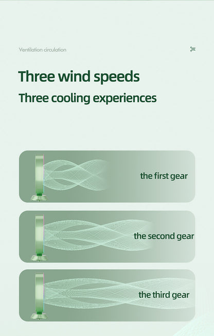 White RGB Desktop Fan - USB Rechargeable, 3-Speed, 180° Adjustable, LED Light