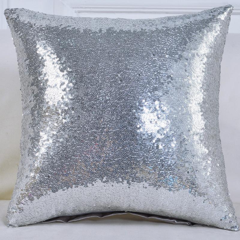 Shiny Sequin Pillowcase - Single-sided gorgeous pillowcase (Silver pair: 45x45cm) - Mekamart Australia