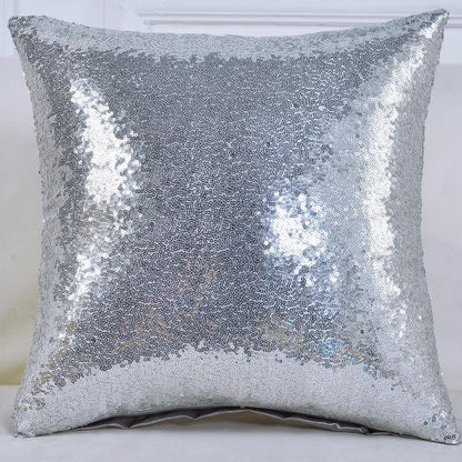 Shiny Sequin Pillowcase - Single-sided gorgeous pillowcase (Silver pair: 45x45cm) - Mekamart Australia