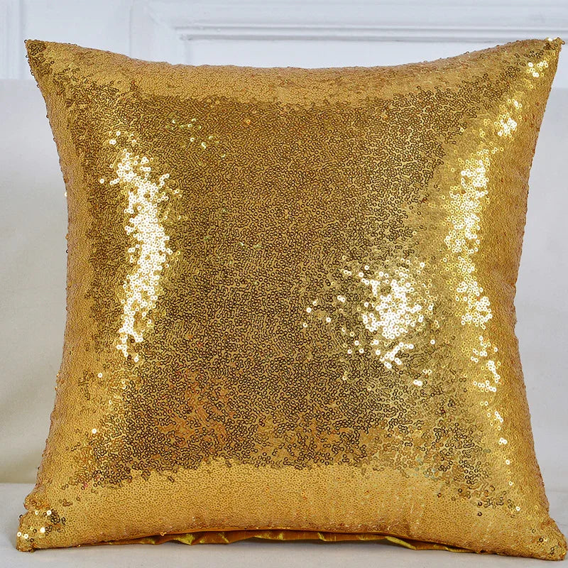 Shiny Sequin Pillowcase - Single-sided gorgeous pillowcase (Gold pair: 45x45cm) - Mekamart Australia