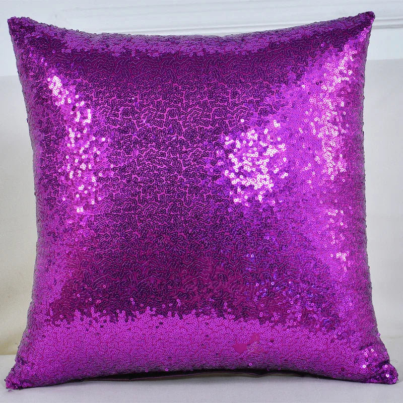 Shiny Sequin Pillowcase - Single-sided gorgeous pillowcase (Purple pair: 45x45cm) - Mekamart Australia