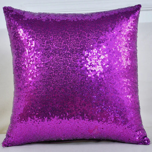 Shiny Sequin Pillowcase - Single-sided gorgeous pillowcase (Purple pair: 45x45cm) - Mekamart Australia