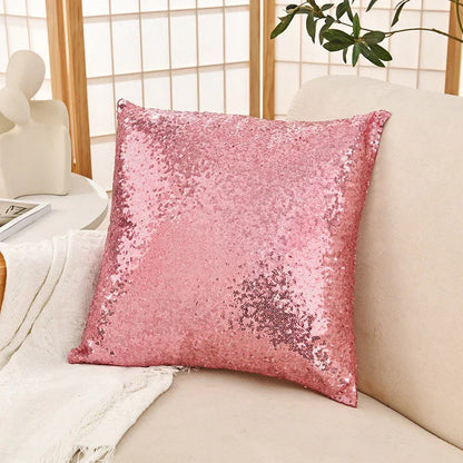 Shiny Sequin Pillowcase - Single-sided gorgeous pillowcase (Pink pair: 40x40cm) - Mekamart Australia
