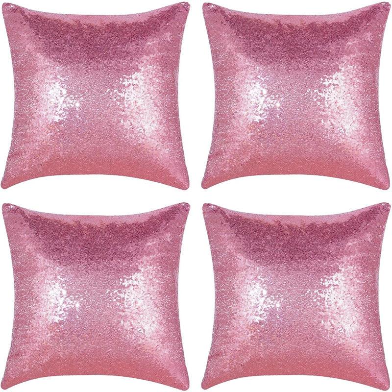 Shiny Sequin Pillowcase - Single-sided gorgeous pillowcase (Pink pair: 40x40cm) - Mekamart Australia
