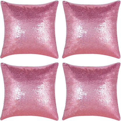 Shiny Sequin Pillowcase - Single-sided gorgeous pillowcase (Pink pair: 40x40cm) - Mekamart Australia