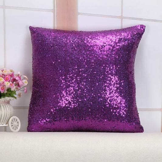 Shiny Sequin Pillowcase - Single-sided gorgeous pillowcase (Purple pair: 40x40cm) - Mekamart Australia