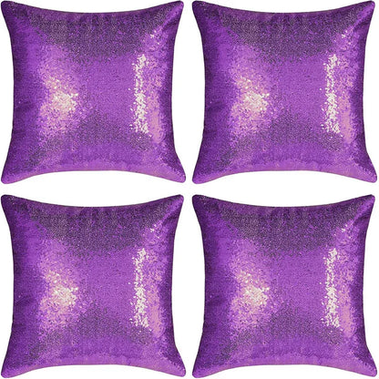 Shiny Sequin Pillowcase - Single-sided gorgeous pillowcase (Purple pair: 40x40cm) - Mekamart Australia