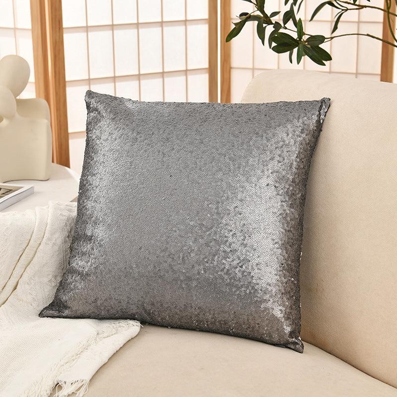 Shiny Sequin Pillowcase - Single-sided gorgeous pillowcase (Gray pair: 40x40cm) - Mekamart Australia
