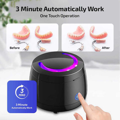 White Ultrasonic Cleaner with UV Light for Dentures, Aligners & Jewelry